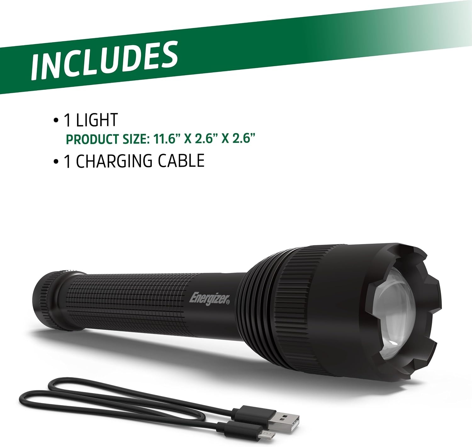 image:imageEnergizer 10000XTR Rechargeable LED Tactical Flashlight 10000 Lumens Durable Metal Flashlight with Boost Mode for Extreme Brightness
