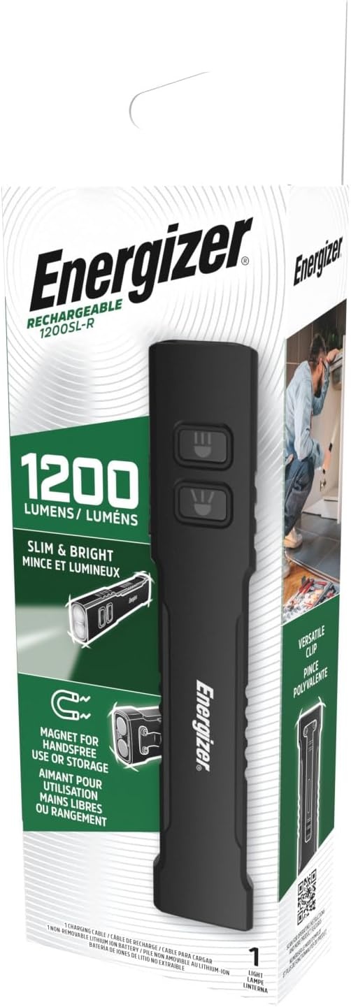 image:imageEnergizer 1200SLR Flashlight Rechargeable for EDC Tactical Flashlight Ultra Bright IPX4 WaterResistant USBC Cable Included1Pack