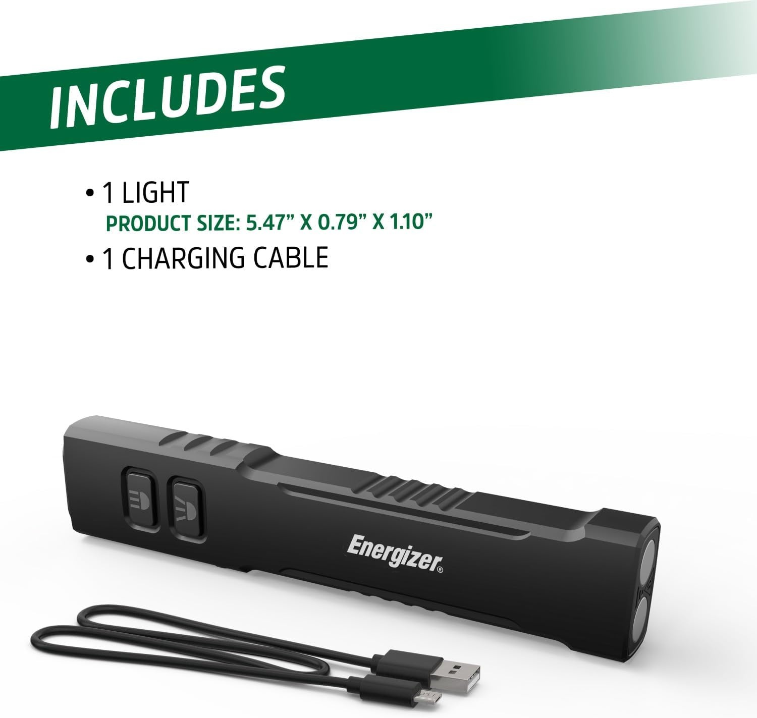 image:imageEnergizer 1200SLR Flashlight Rechargeable for EDC Tactical Flashlight Ultra Bright IPX4 WaterResistant USBC Cable Included1Pack