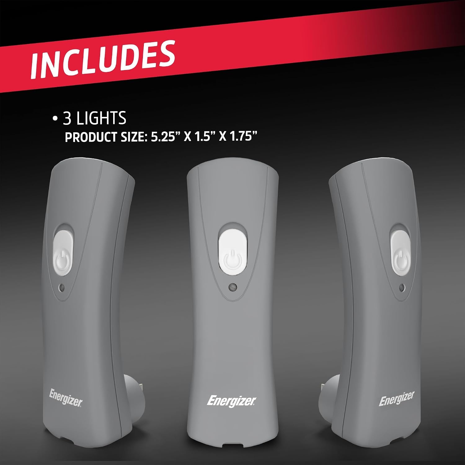 image:imageEnergizer AutoOn LED Flashlights Rechargeable 6Pack for Home Power Failure Plug in LED Flashlight for Power Outage Night Light Hurricane PreparednessGray