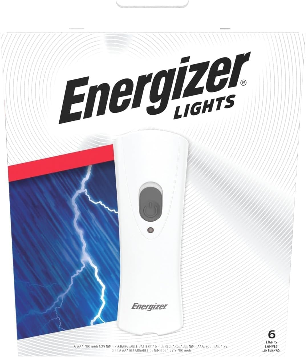 image:imageEnergizer AutoOn LED Flashlights Rechargeable 6Pack for Home Power Failure Plug in LED Flashlight for Power Outage Night Light Hurricane PreparednessWhite