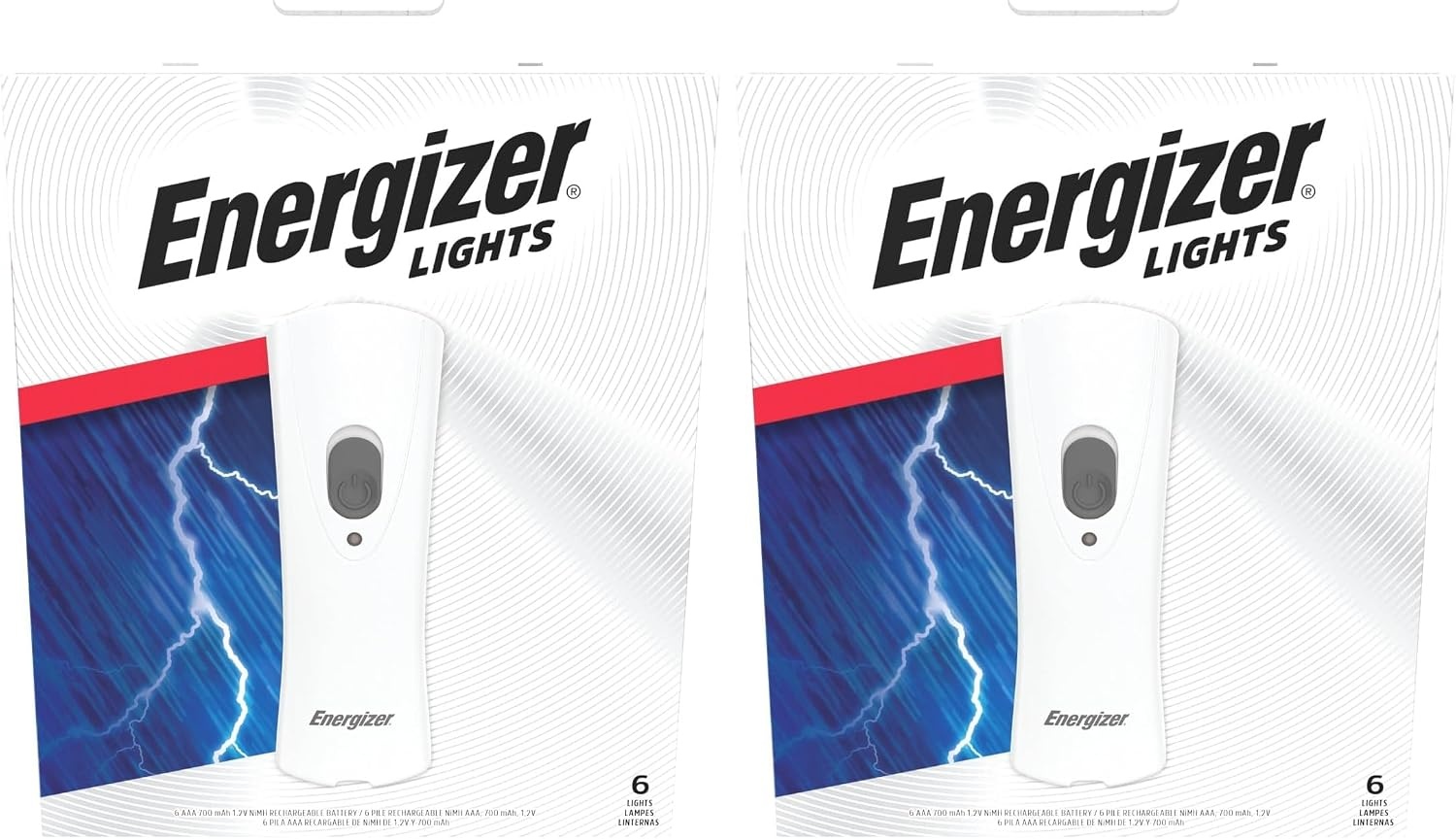 image:imageEnergizer AutoOn LED Flashlights Rechargeable 6Pack for Home Power Failure Plug in LED Flashlight for Power Outage Night Light Hurricane PreparednessWhite