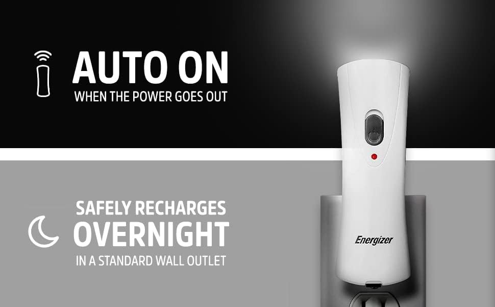 image:imageEnergizer AutoOn LED Flashlights Rechargeable 6Pack for Home Power Failure Plug in LED Flashlight for Power Outage Night Light Hurricane PreparednessWhite