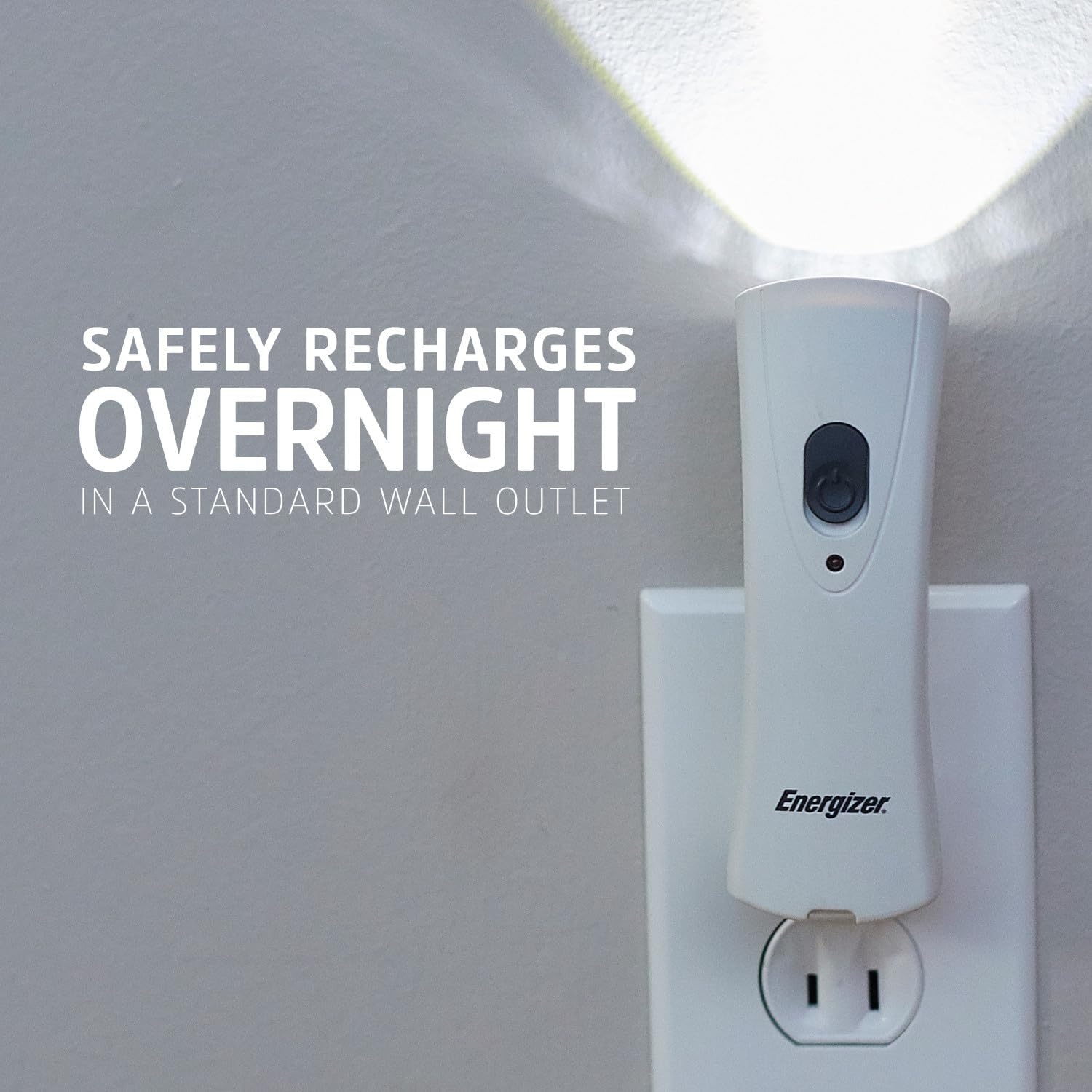 image:imageEnergizer AutoOn LED Flashlights Rechargeable 6Pack for Home Power Failure Plug in LED Flashlight for Power Outage Night Light Hurricane PreparednessWhite