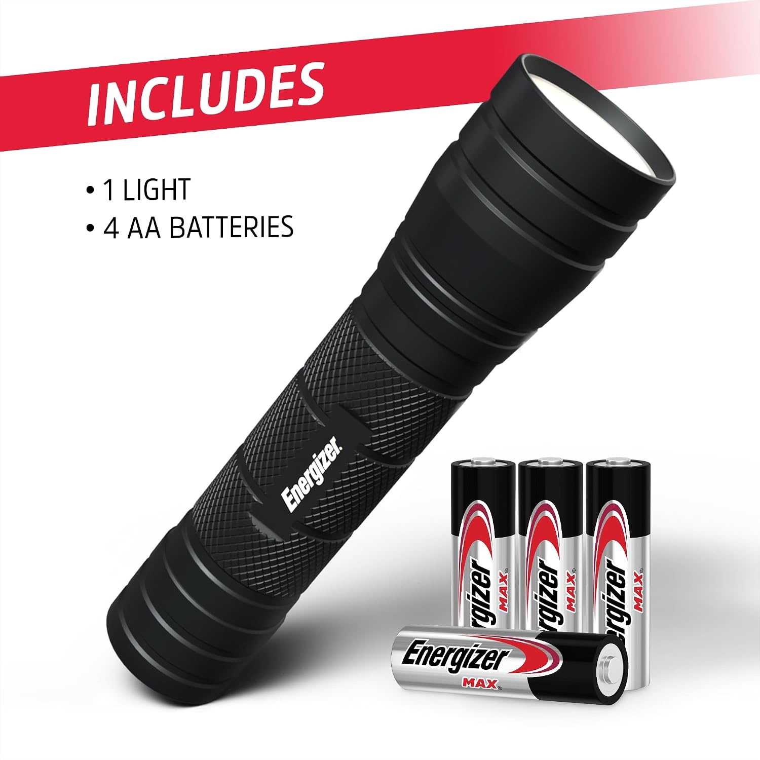 image:imageEnergizer High Lumen Metal Light 1000 Lumen IPX4 Water Resistant AircraftGrade Metal Flashlight Bright Emergency Flashlight Batteries Included