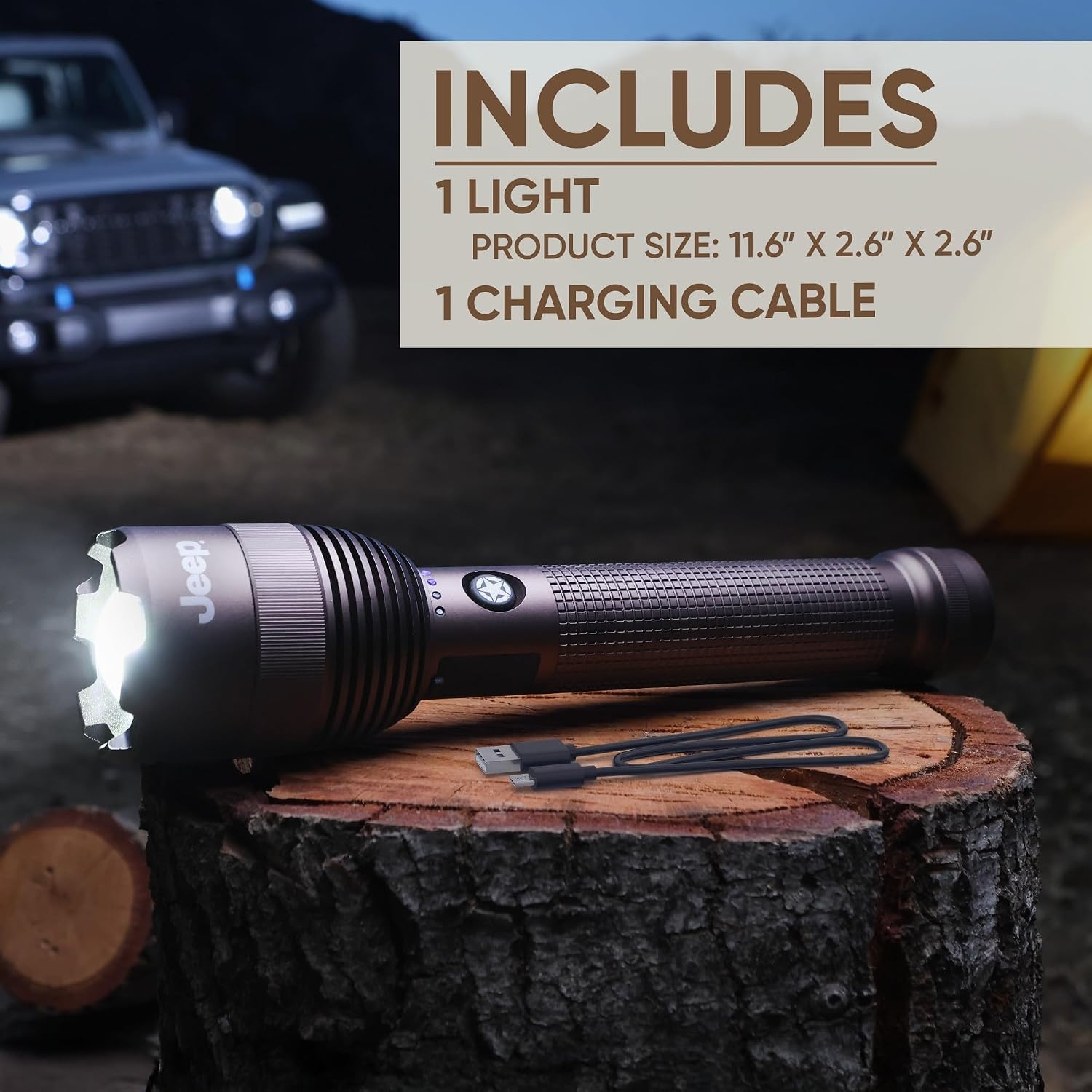 image:imageEnergizer Jeep High Lumen10000 Flashlight Recharegeable Ultra Bright 10000 Lumens Tactical Flashlight IPX4 WaterResistant USBC Cable IncludedHigh Lumen Flashlight