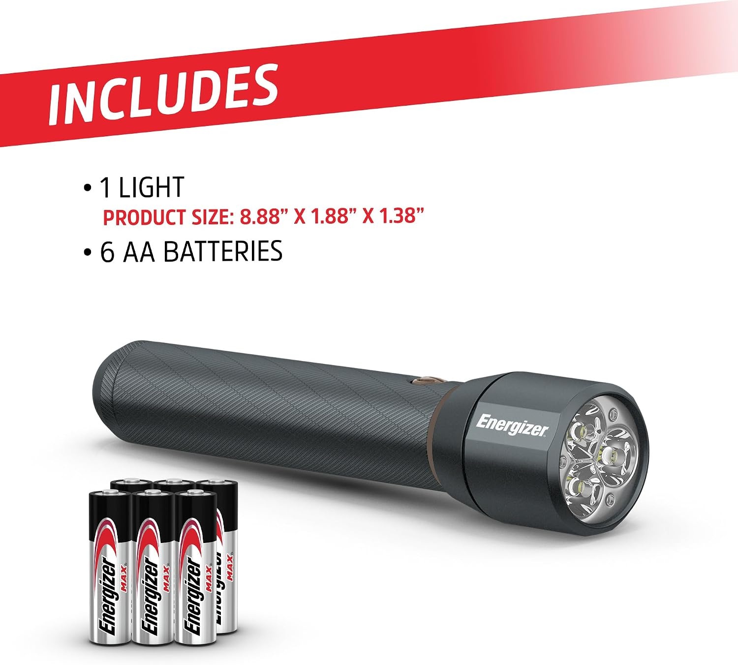 image:imageEnergizer LED Flashlight Vision PRO Ultra Bright 1000 Lumens IPX4 Water Resistant AircraftGrade Aluminum LED Light Rugged Metal Flash Light for Outdoors Emergency Power Outage BlackBlackBrown