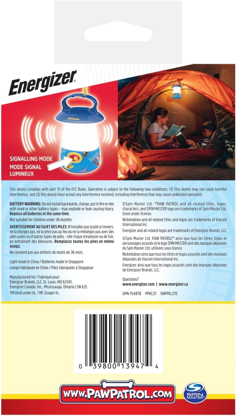 image:imageEnergizer PAW Patrol Kids LED Lantern Great Light for Kids Batteries Included1 Pack