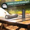 Energizer S-600 LED Flashlight Rechargeable Solar and AA Battery Power Options, Super Bright IPX4 Water Resistant Flashlights High Lumens for Emergencies, Outdoors, DIY(Standard)