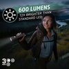 Energizer S-600 LED Flashlight Rechargeable Solar and AA Battery Power Options, Super Bright IPX4 Water Resistant Flashlights High Lumens for Emergencies, Outdoors, DIY(Standard)