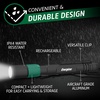 Energizer X-400 Pen light Flashlight Rechargeable, Bright Penlight IPX4 Water-Resistant, Lightweight and Durable, Rechargeable Flashlight, USB Charging Cable Included(Black/Green)