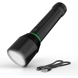 Energizer TacR-1000 Flashlight Rechargeable, Bright Rechargeable Tactical Flashlight for Emergencies and Camping Gear, Water Resistant Flashlight, USB Included