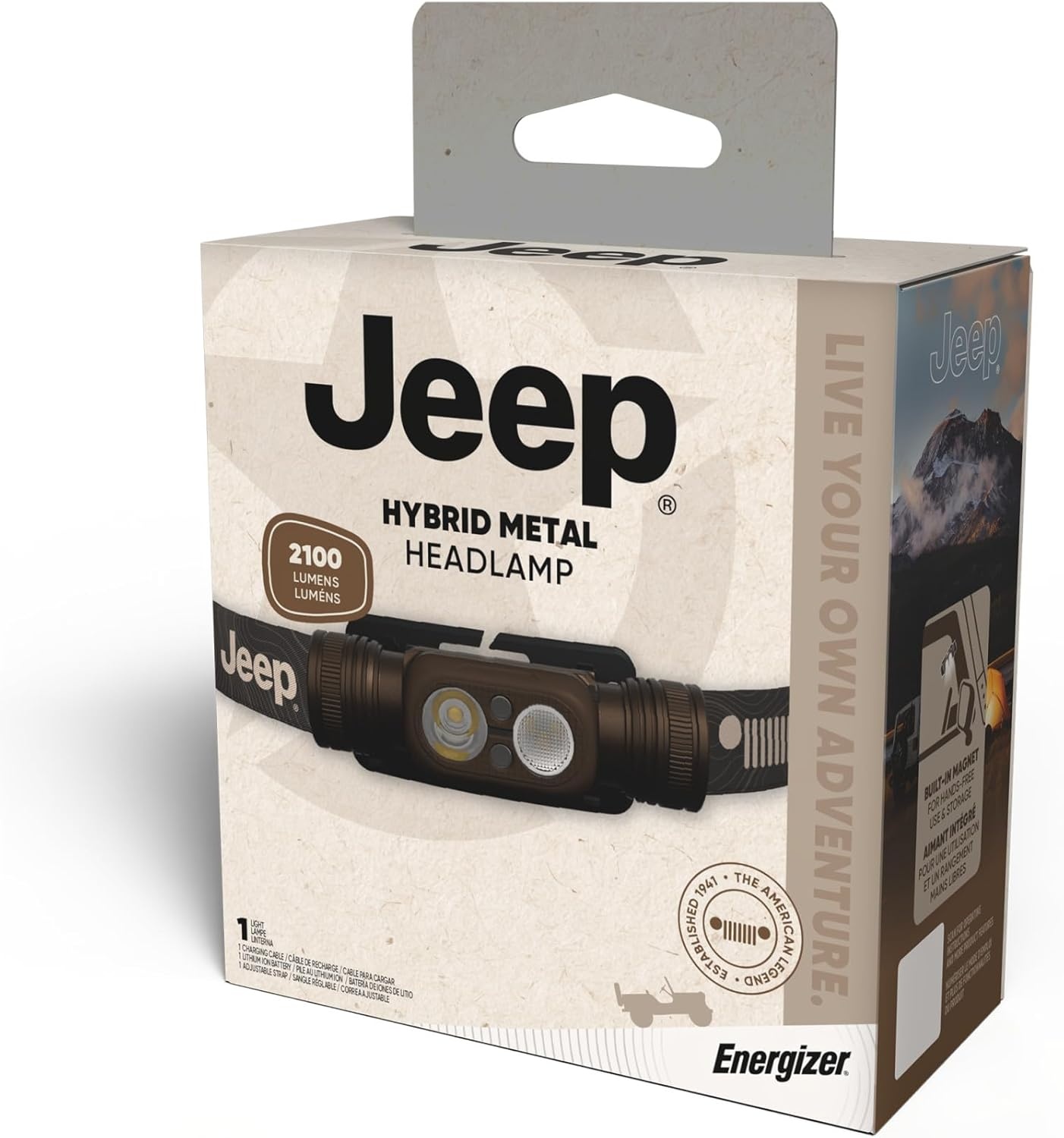 image:imageEnergizer Jeep MP450 Headlamp Rechargeable Headlight for HikingHybrid Headlamp