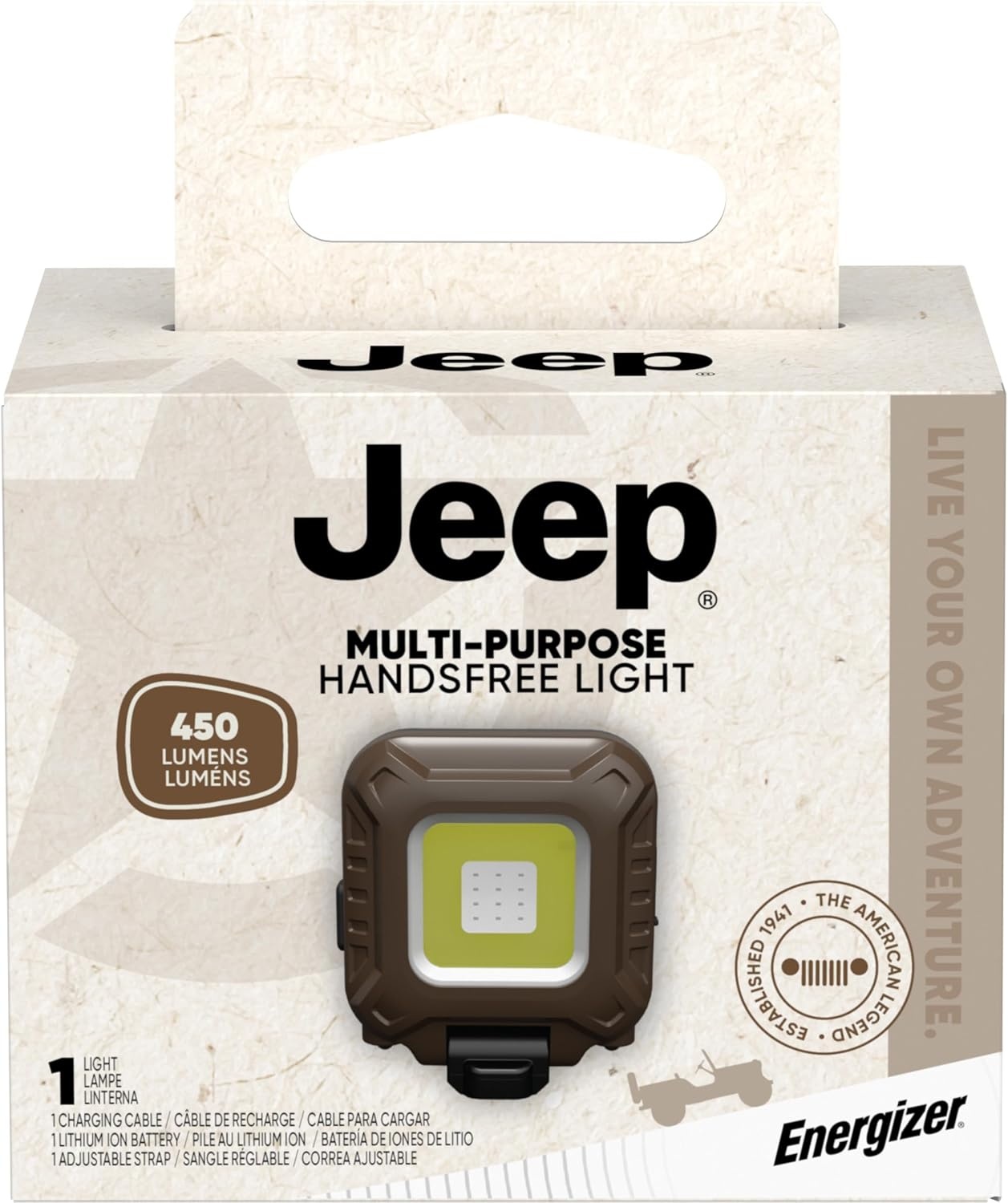 image:imageEnergizer Jeep MP450 Headlamp Rechargeable Headlight for HikingMulti Purpose Handsfree Light