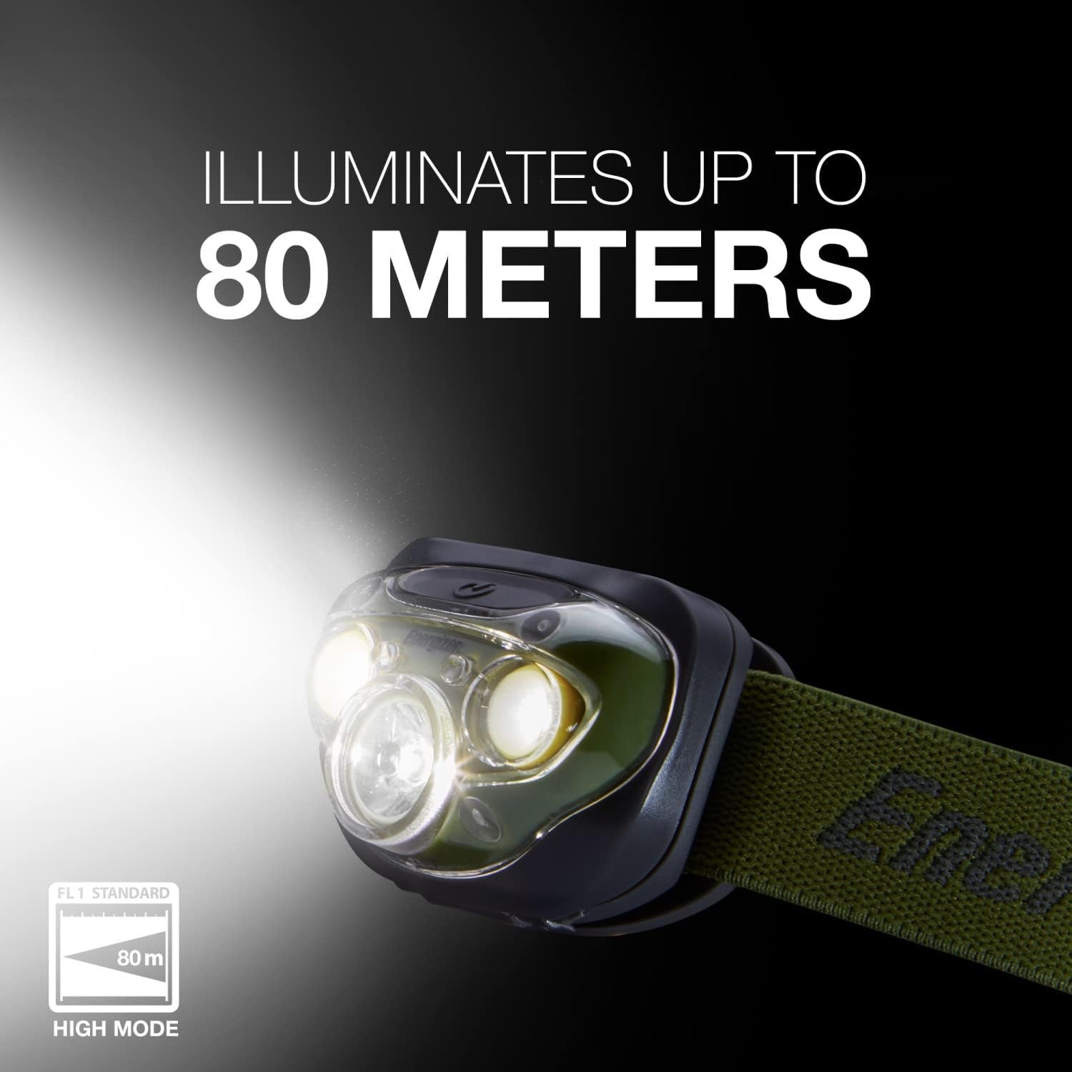 image:imageEnergizer PRO260 LED Headlamp IPX4 Water Resistant Headlamps HighPerformance Head Light for Outdoors Camping Running Storm Survival LED Light for Emergencies Batteries IncludedForest Green Pack of 4
