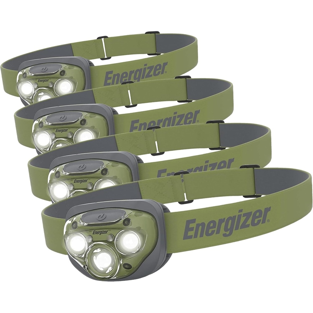 image:imageEnergizer PRO260 LED Headlamp IPX4 Water Resistant Headlamps HighPerformance Head Light for Outdoors Camping Running Storm Survival LED Light for Emergencies Batteries IncludedForest Green Pack of 4