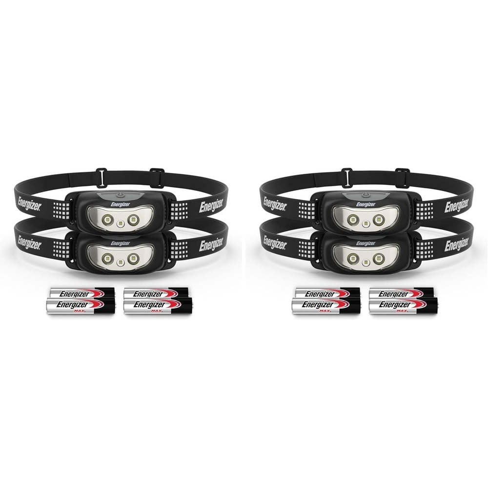 image:imageEnergizer Universal LED Headlamp 2Pack IPX4 Water Resistant Headlamps Bright Head Light for Outdoors Camping Running Storm Survival LED Light for Emergencies Batteries Included 2