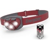 Energizer PRO-260 LED Headlamp, IPX4 Water Resistant Headlamps, High-Performance Head Light for Outdoors, Camping, Running, Storm, Survival LED Light for Emergencies (Batteries Included)(Rustic Red)
