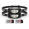Energizer Universal LED Headlamp (2-Pack), IPX4 Water Resistant Headlamps, Bright Head Light for Outdoors, Camping, Running, Storm, Survival LED Light for Emergencies (Batteries Included)(Black (2-pack))
