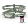 Energizer Universal LED Headlamp (2-Pack), IPX4 Water Resistant Headlamps, Bright Head Light for Outdoors, Camping, Running, Storm, Survival LED Light for Emergencies (Batteries Included)(Camp Green)
