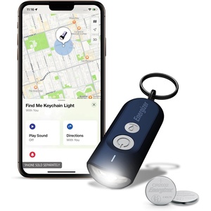 Energizer Find Me Keychain Light, Apple Find My Bluetooth Tracker, Black(Blue)