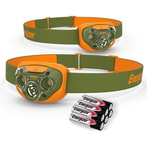 Energizer LED Headlamp PRO (2-Pack), IPX4 Water Resistant Head Light(Green/Orange)