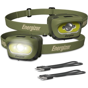 Energizer LED Rechargeable Headlamp (2-Pack), Orange, LED Headlamps with Red Light Option, USB Charging Cables Included(Green)