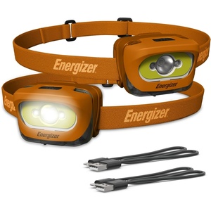 Energizer LED Rechargeable Headlamp (2-Pack), Orange, LED Headlamps with Red Light Option, USB Charging Cables Included(Orange)