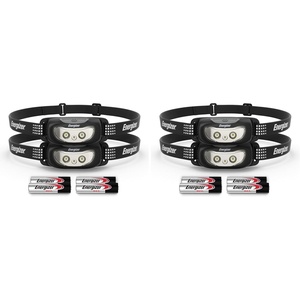 Energizer Universal LED Headlamp (2-Pack), IPX4 Water Resistant Headlamps, Bright Head Light for Outdoors, Camping, Running, Storm, Survival LED Light for Emergencies (Batteries Included)(블랙 (2팩))