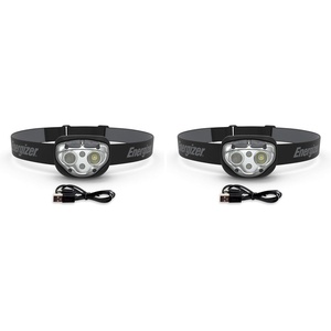 Energizer Vision LED Rechargeable Headlamp, Water Resistant Bright LED Headlamp for Outdoors, Camping Gear and Hurricane Supplies, Includes USB Charging Cable, Pack of 1(미드나잇 블랙)