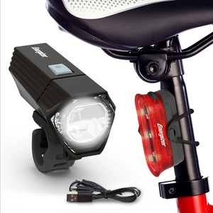 Energizer X400 Rechargeable Bike Light, IPX4 Water Resistant, Compact and Lightweight Design, Front Clip Light and Rear LED Light for Visibility Black(Standard)
